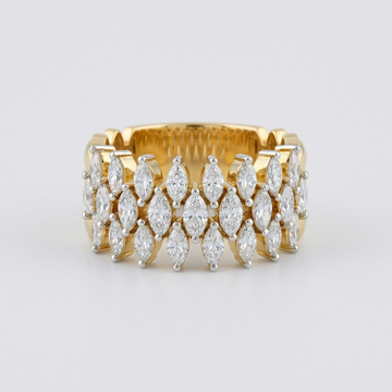 Multi Row Marquise Lattice Lab Grown Diamond Ring
