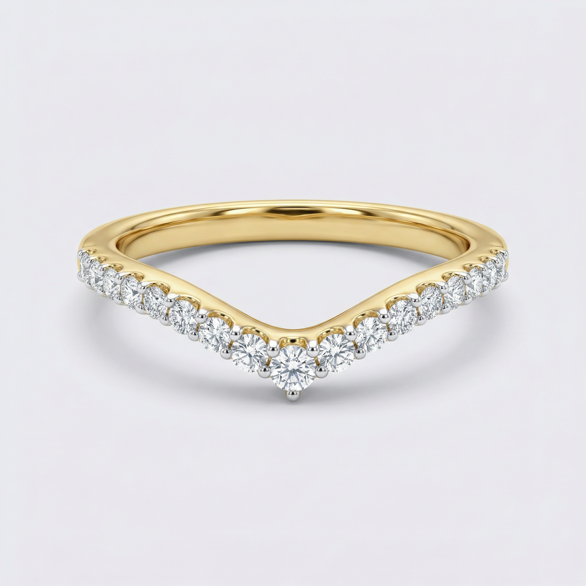 V-Shaped Pavé Lab Grown Diamond Ring