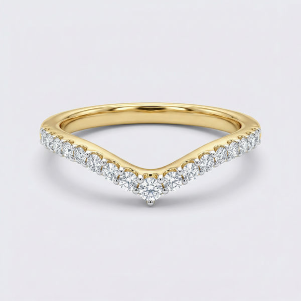 V-Shaped Pavé Lab Grown Diamond Ring