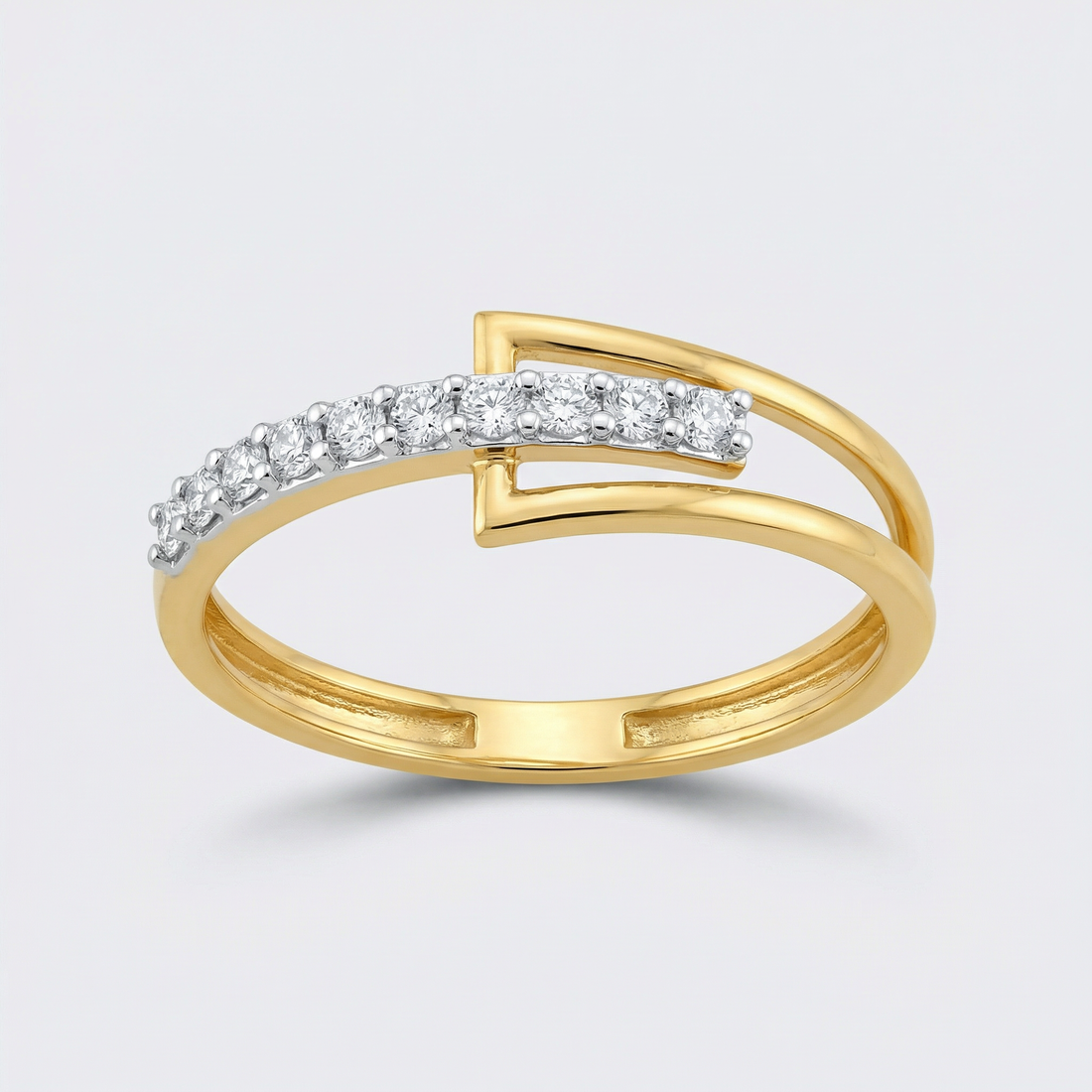 Modern Bypass Wrap Lab Grown Diamond Ring