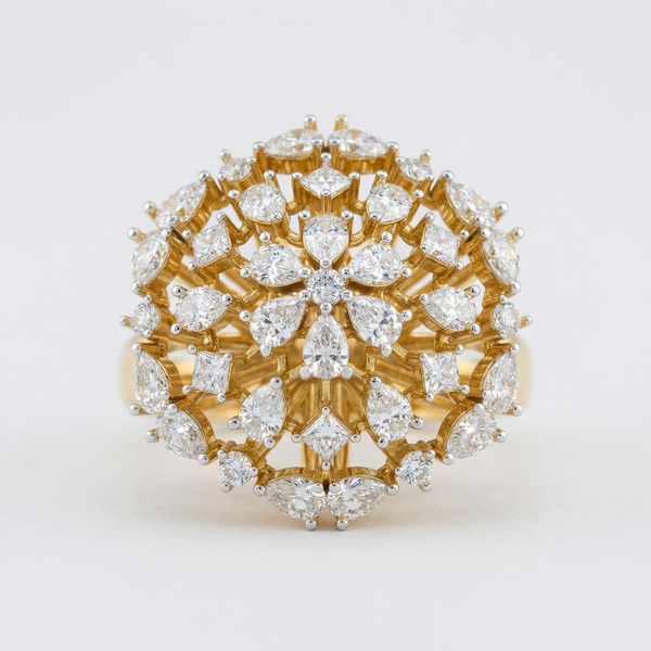 Snowflake Cluster Statement Lab Grown Diamond Ring