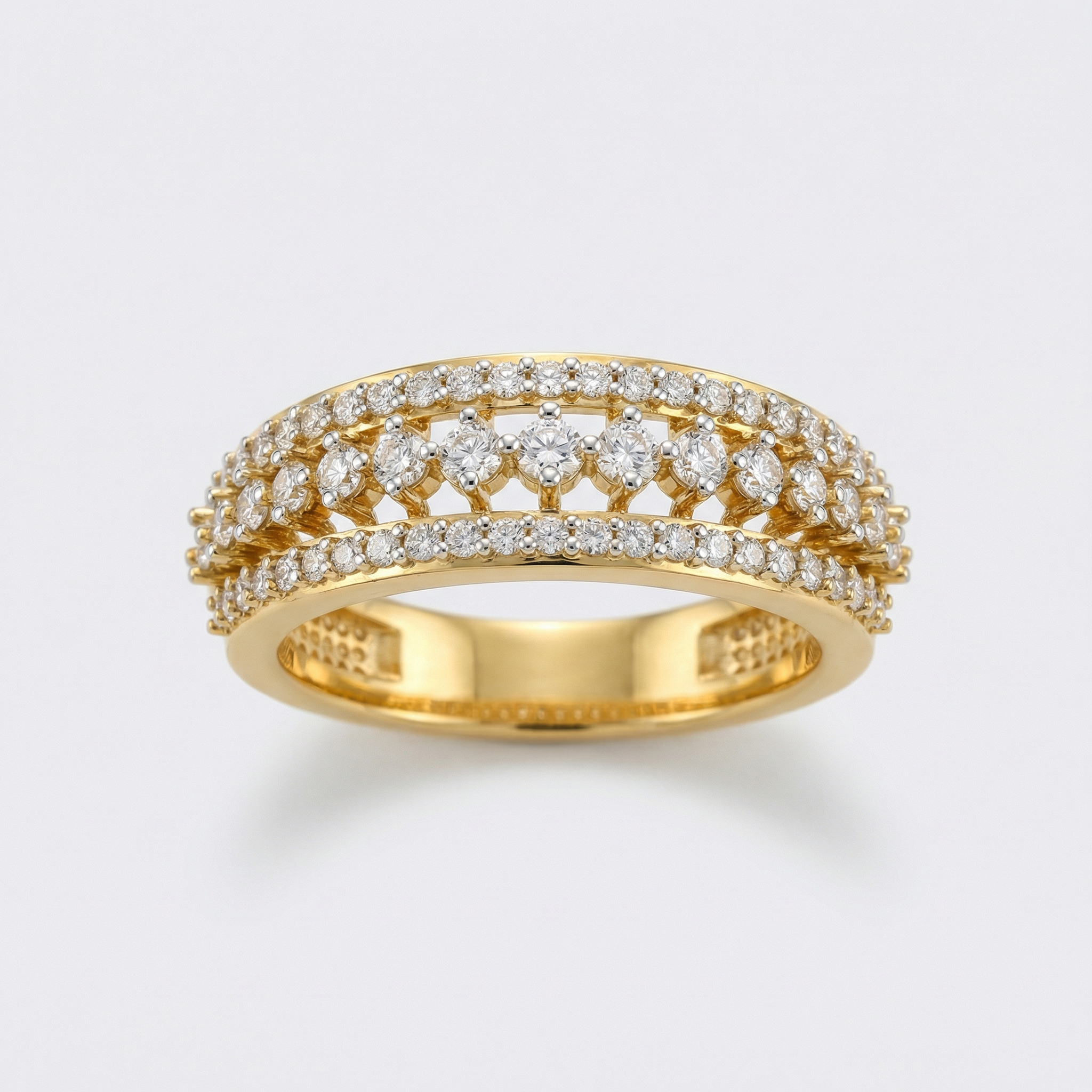Triple Row Graduated Pav������ Lab Grown Diamond Ring