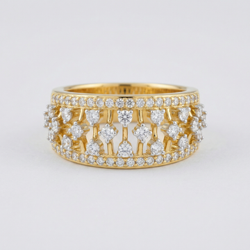 Ornate Star Pattern Wide Lab Grown Diamond Rings