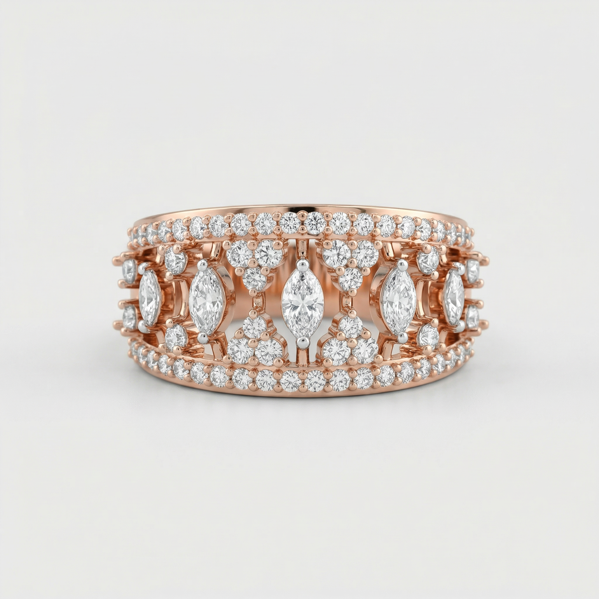 Openwork Marquise Motif Lab Grown Diamond Ring