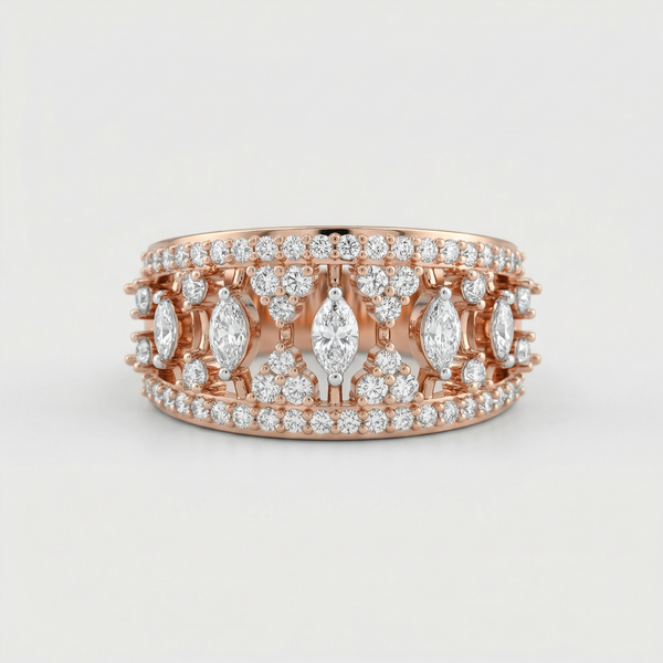 Openwork Marquise Motif Lab Grown Diamond Ring