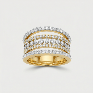 Multi Row Dome Pav������ Lab Grown Diamond Ring