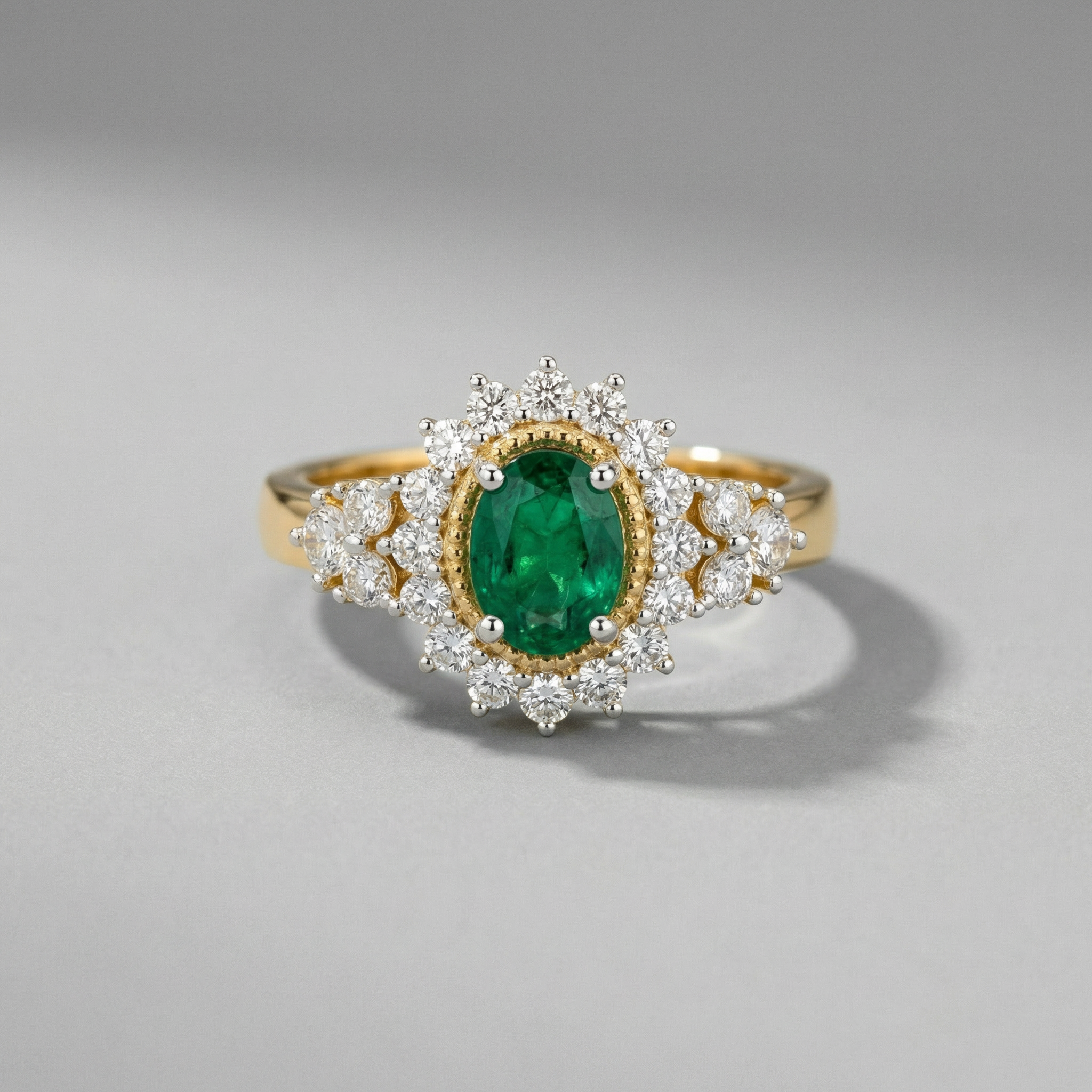 Vintage Oval Halo Lab Grown Diamond Ring