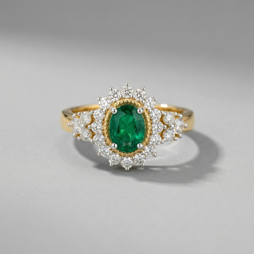 Vintage Oval Halo Lab Grown Diamond Ring