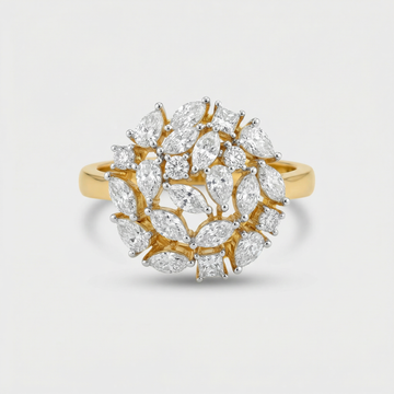 Floral Cluster Dome Lab Grown Diamond Ring