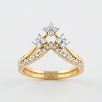 Double Band Crown Cluster Lab Grown Diamond Ring