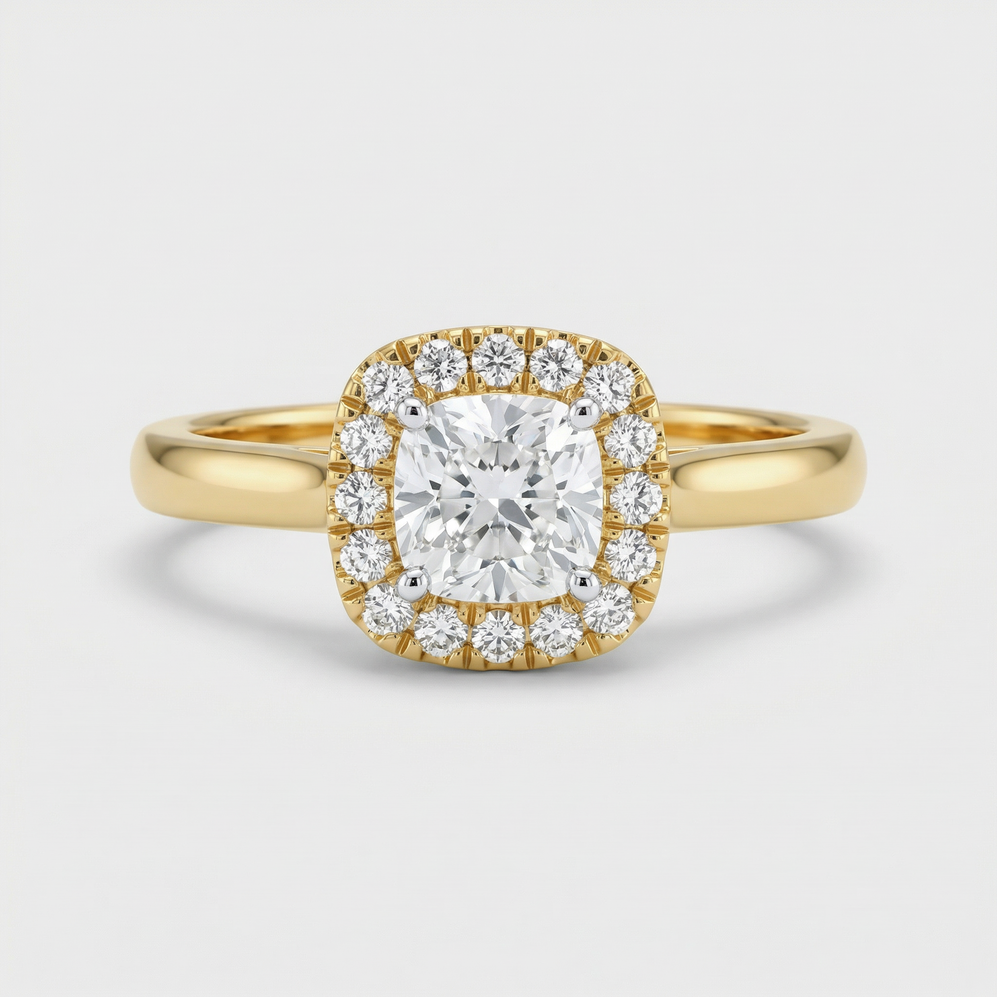 Cushion Halo Lab Grown Diamond Ring