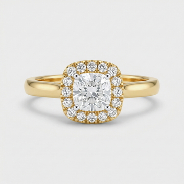 Cushion Halo Lab Grown Diamond Ring