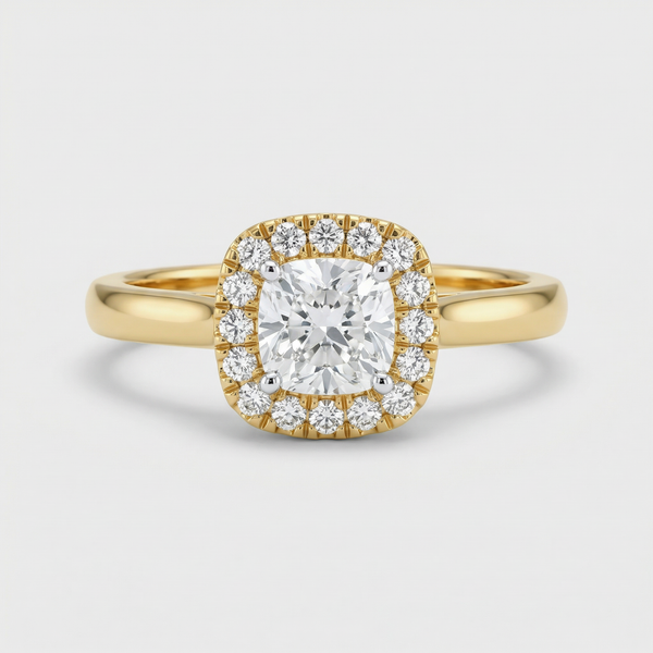Cushion Halo Lab Grown Diamond Ring