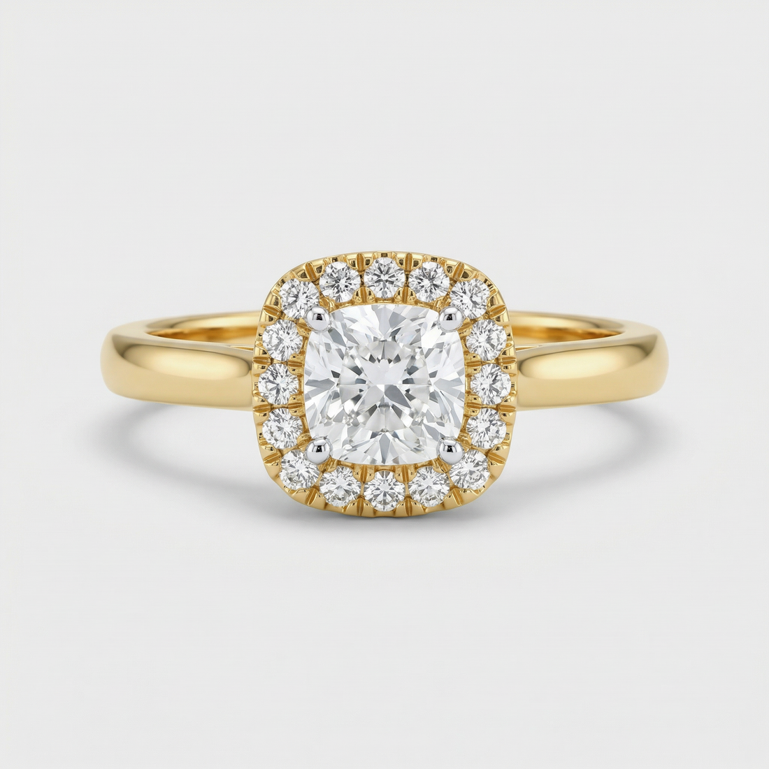 Cushion Halo Lab Grown Diamond Ring