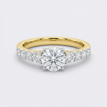 Tapered Pavé Solitaire Lab Grown Diamond Ring