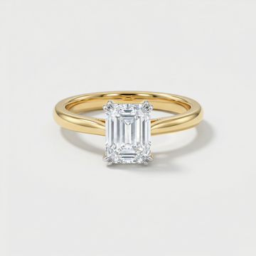 Minimalist Emerald Cut Gold Lab Grown Ring