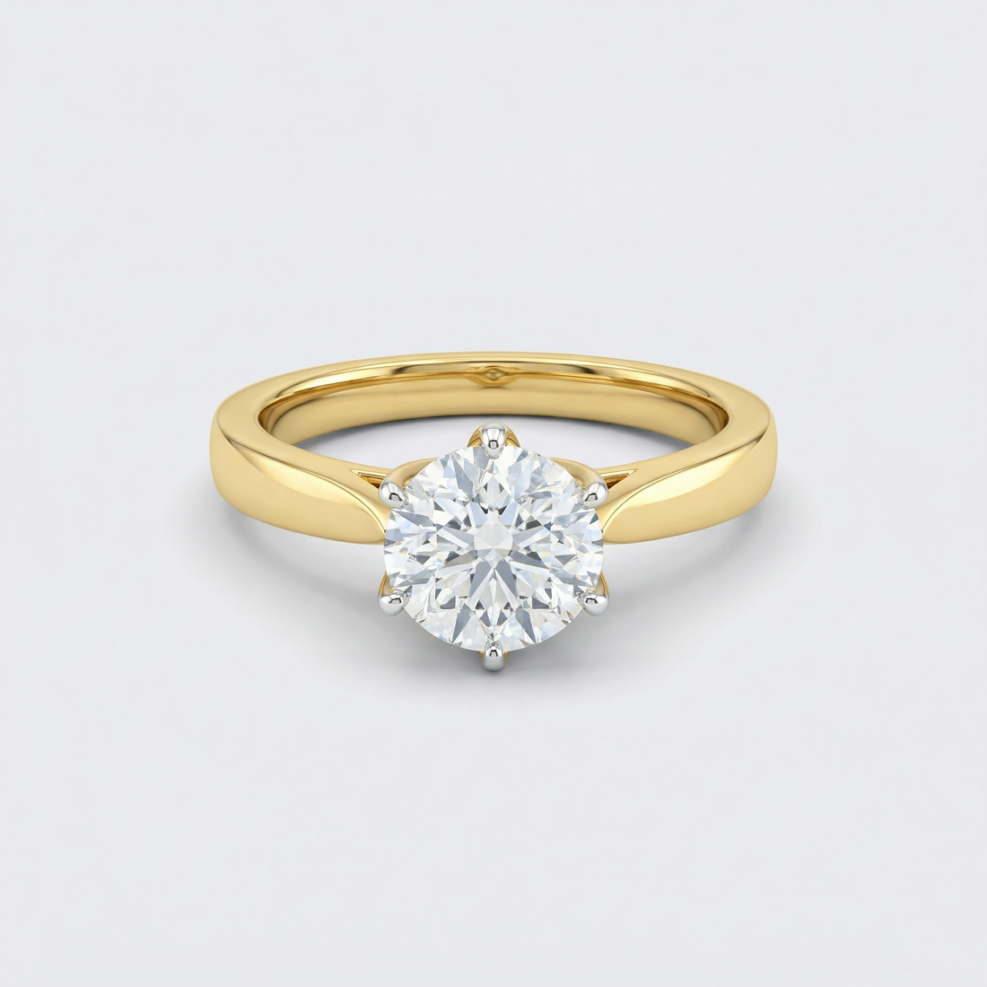 Raised Crown Solitaire Lab Grown Diamond Ring