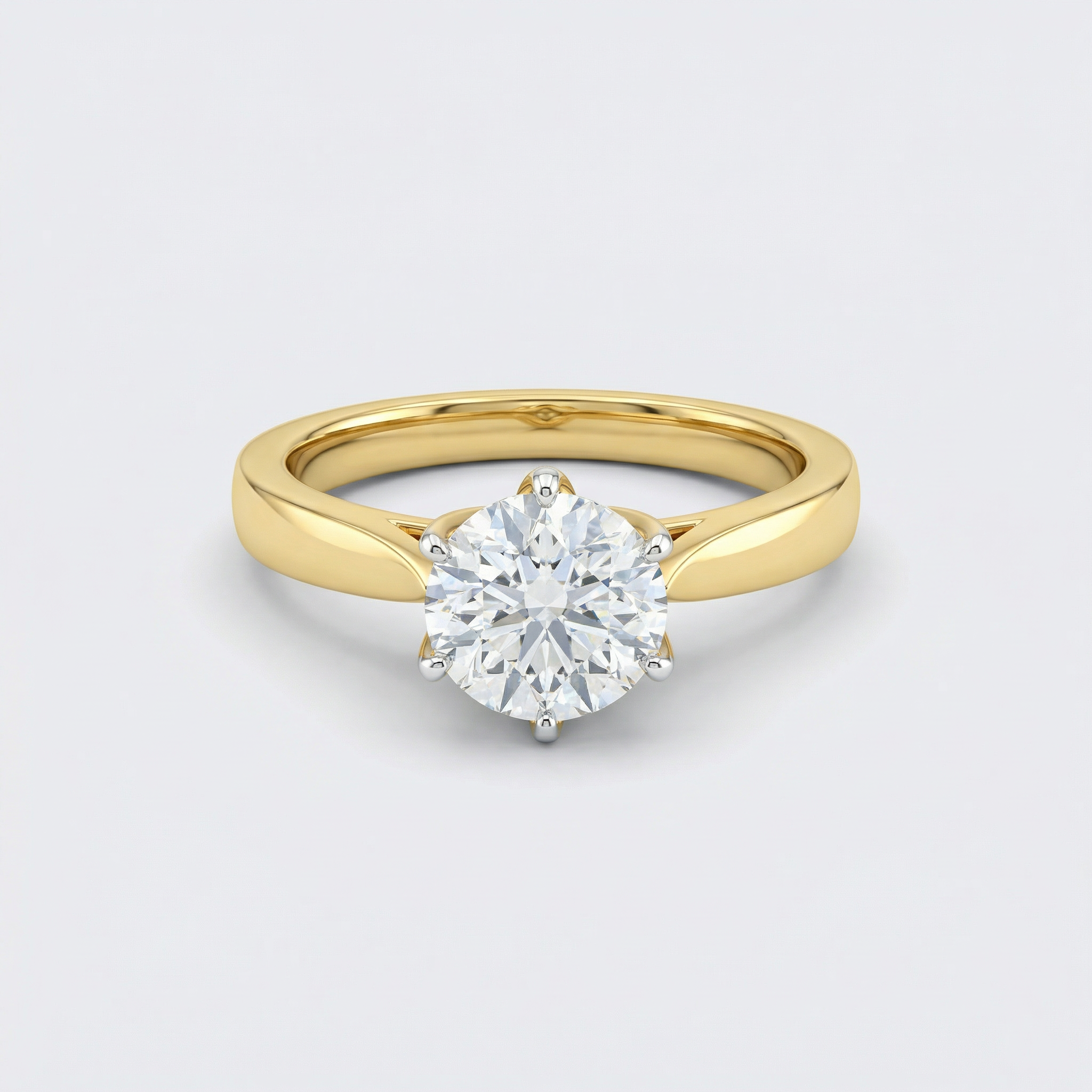 Raised Crown Solitaire Lab Grown Diamond Ring