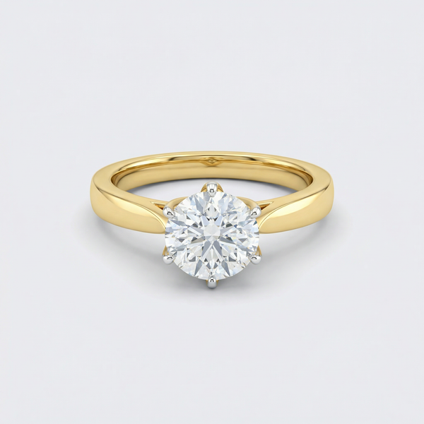 Raised Crown Solitaire Lab Grown Diamond Ring
