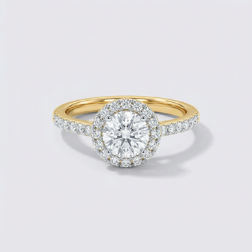 Classic Pave Round Halo Lab Grown Diamond Ring