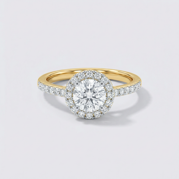 Classic Pave Round Halo Lab Grown Diamond Ring
