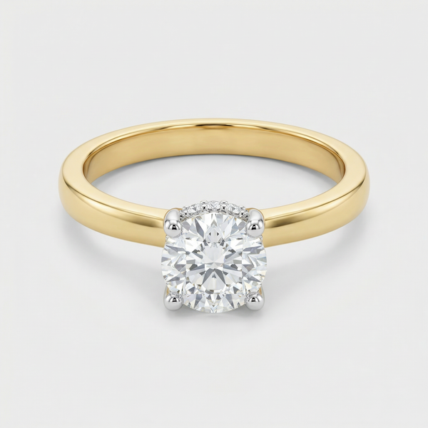 Refined Cushion Solitaire Lab Grown Diamond Ring