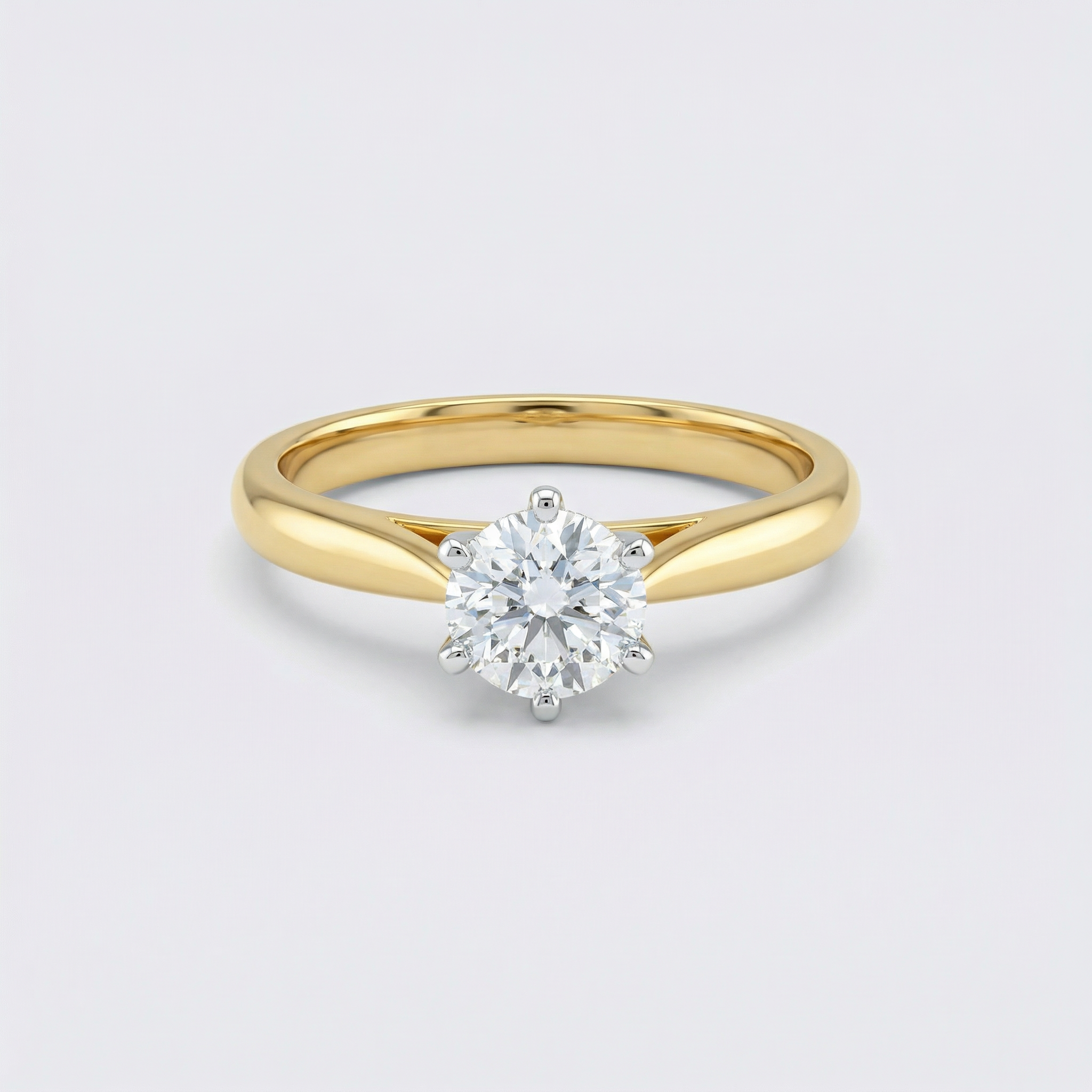Six Prong Round Solitaire Lab Grown Diamond Ring