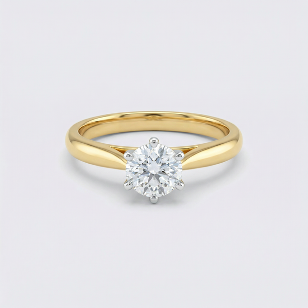 Six Prong Round Solitaire Lab Grown Diamond Ring