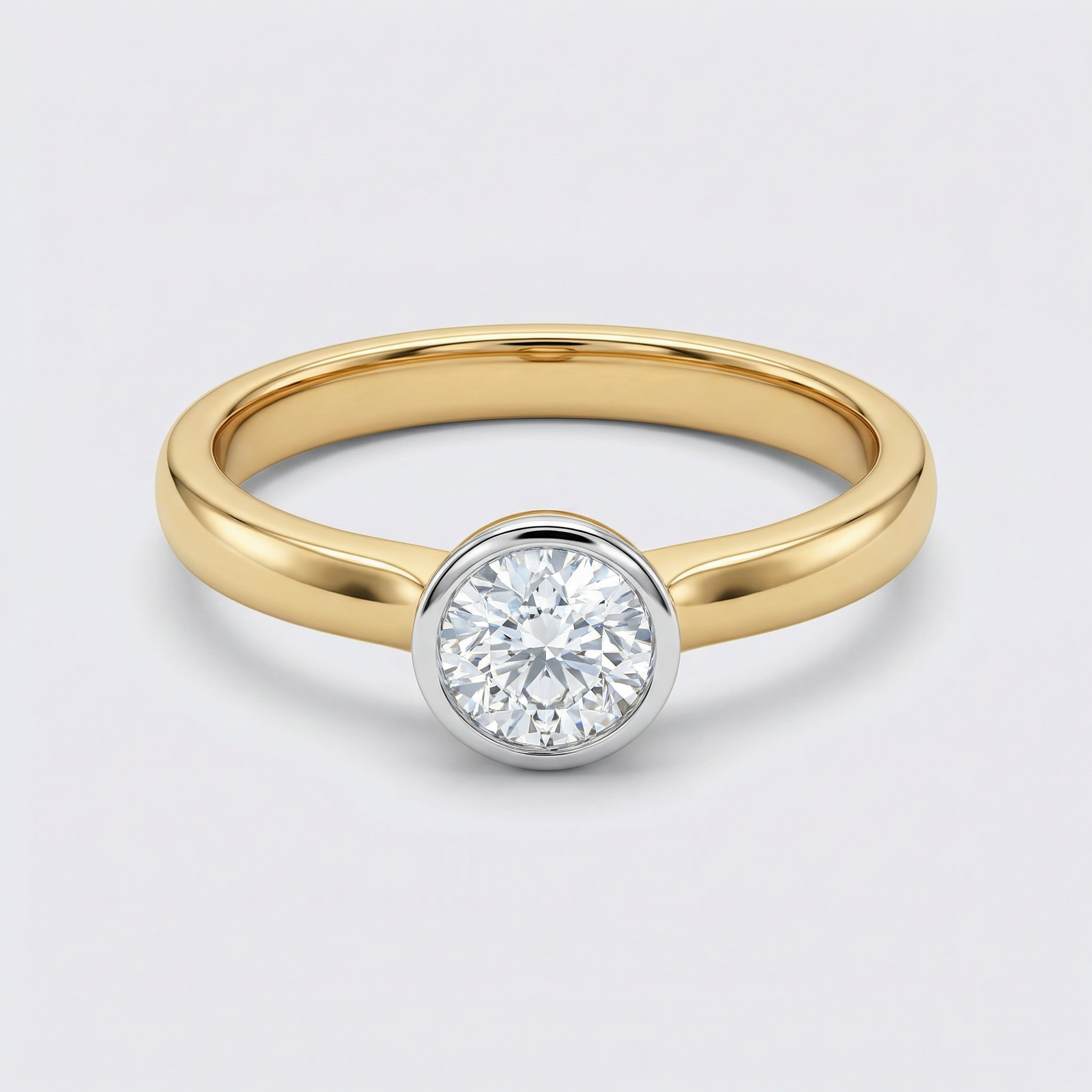 Modern Bezel Solitaire Lab Grown Diamond Ring