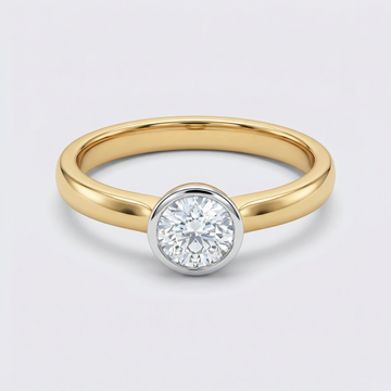 Modern Bezel Solitaire Lab Grown Diamond Ring
