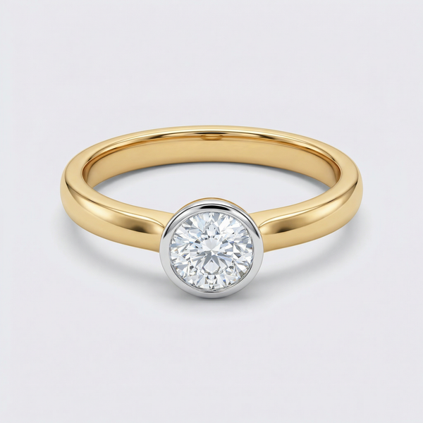 Modern Bezel Solitaire Lab Grown Diamond Ring