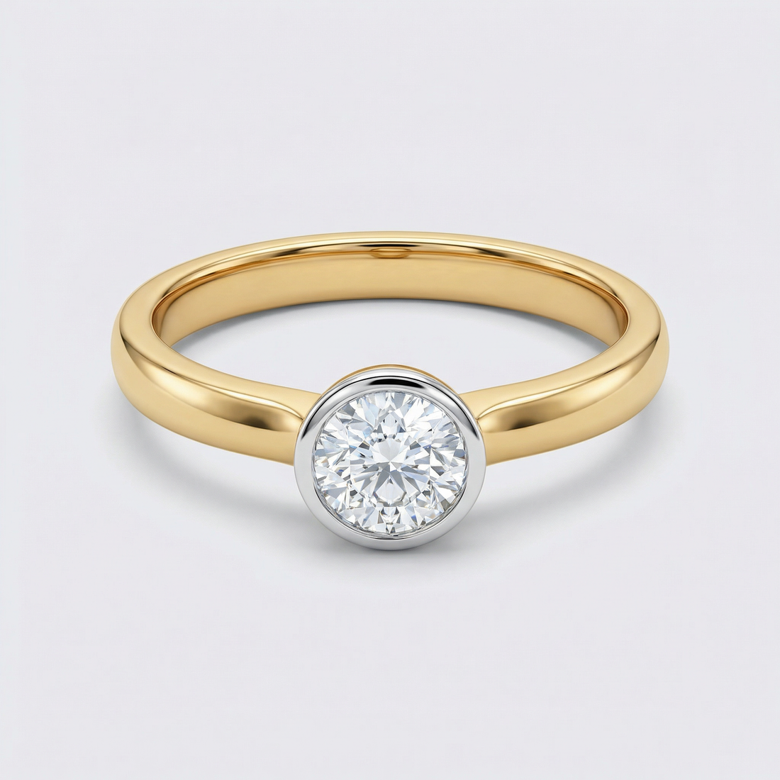 Modern Bezel Solitaire Lab Grown Diamond Ring