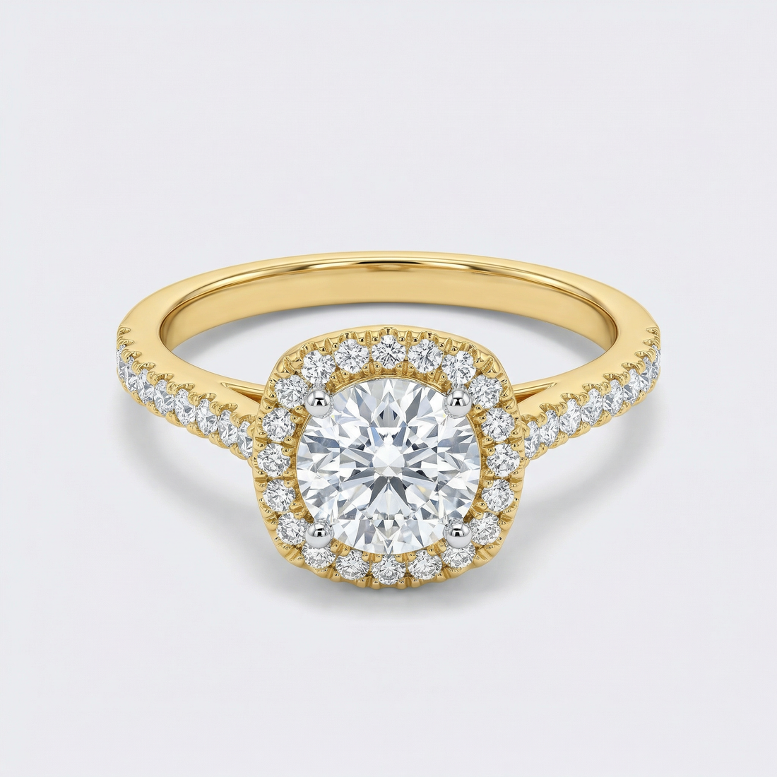 Double Halo Pav������ Lab Grown Diamond Ring