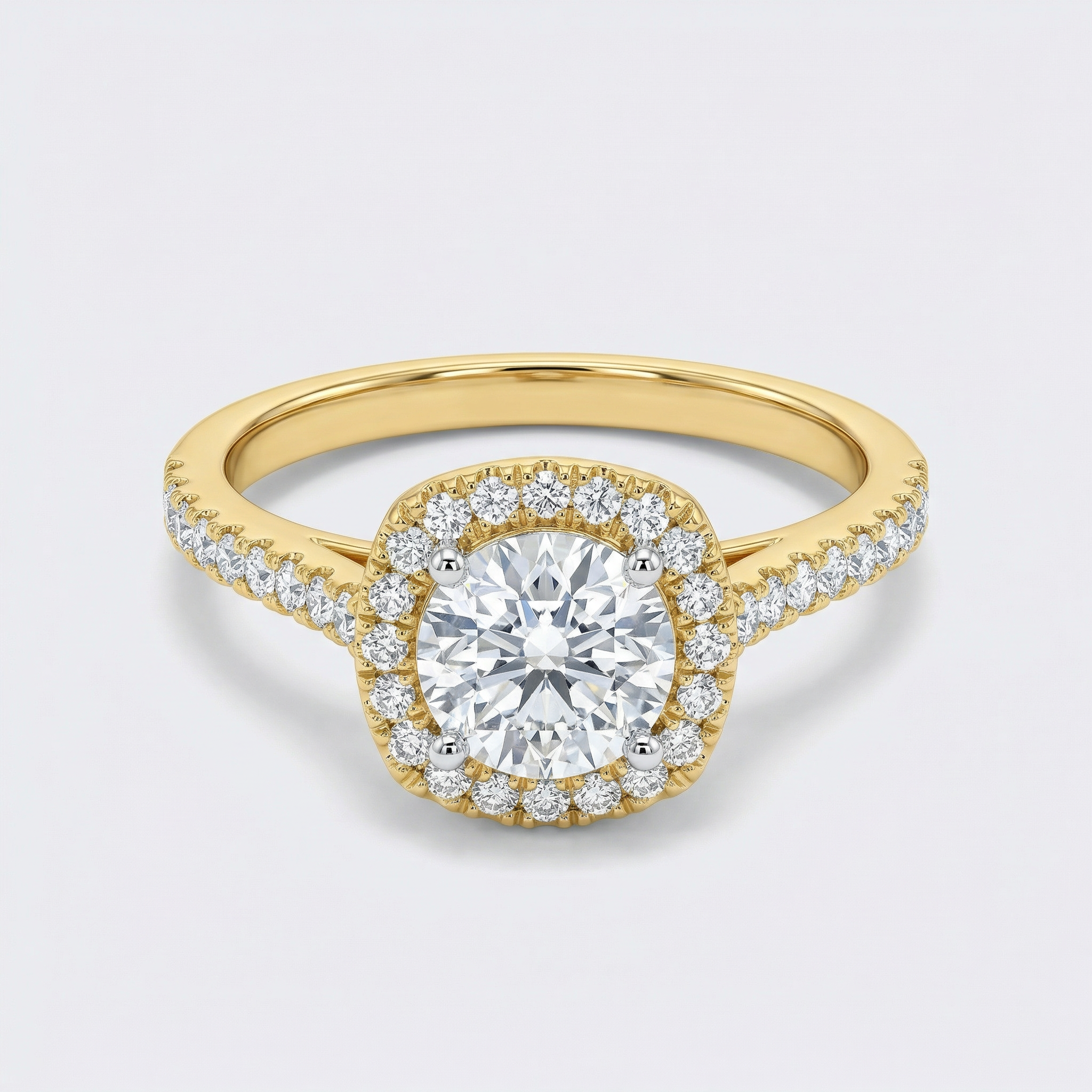 Double Halo Pav������ Lab Grown Diamond Ring