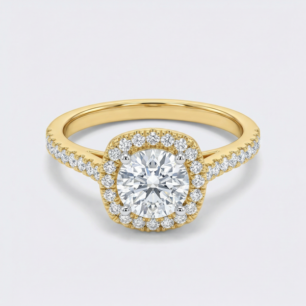 Double Halo Pavé Lab Grown Diamond Ring