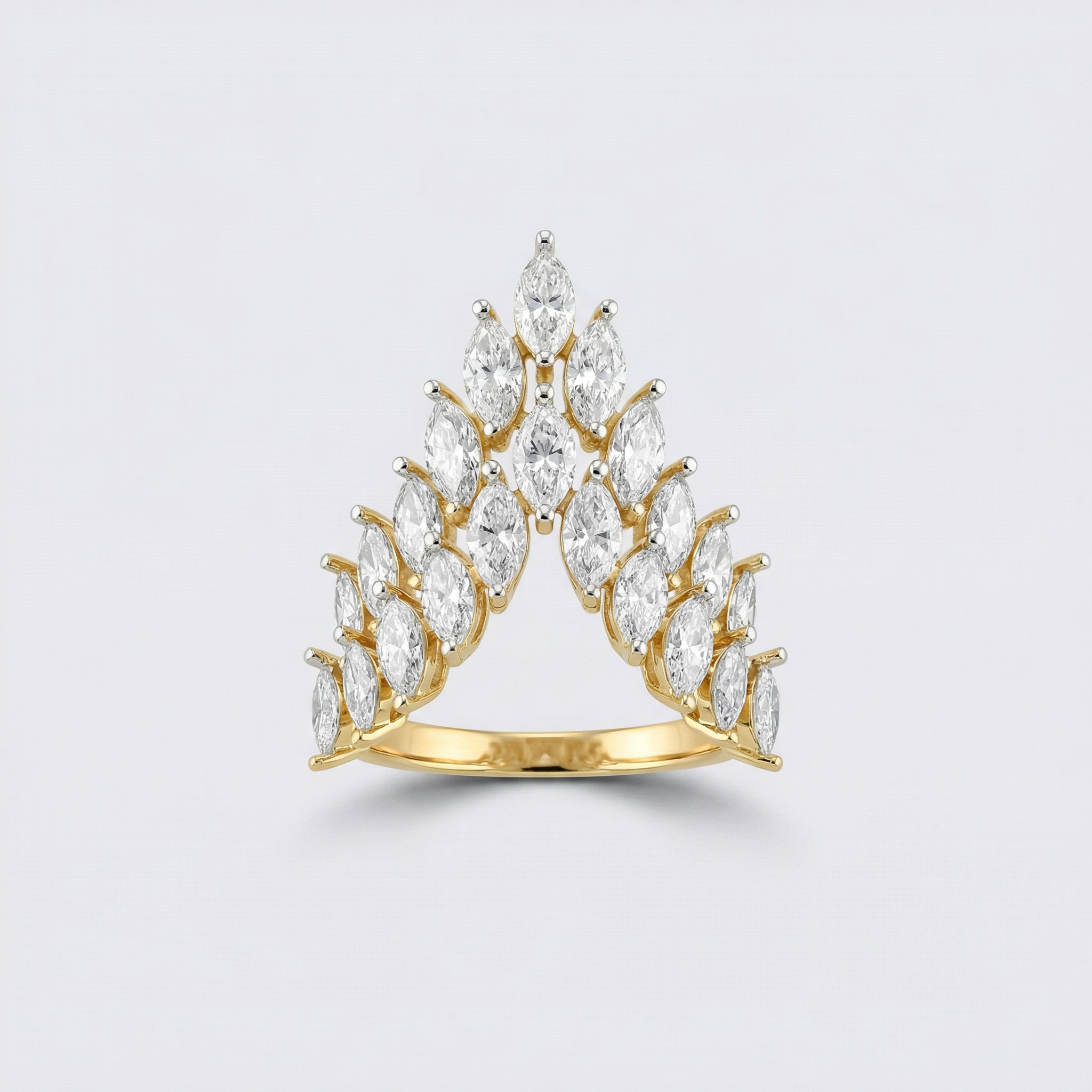 Cascading Marquise Statement Lab Grown Diamond Ring