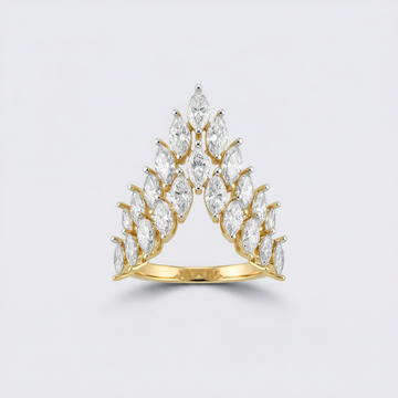Cascading Marquise Statement Lab Grown Diamond Ring