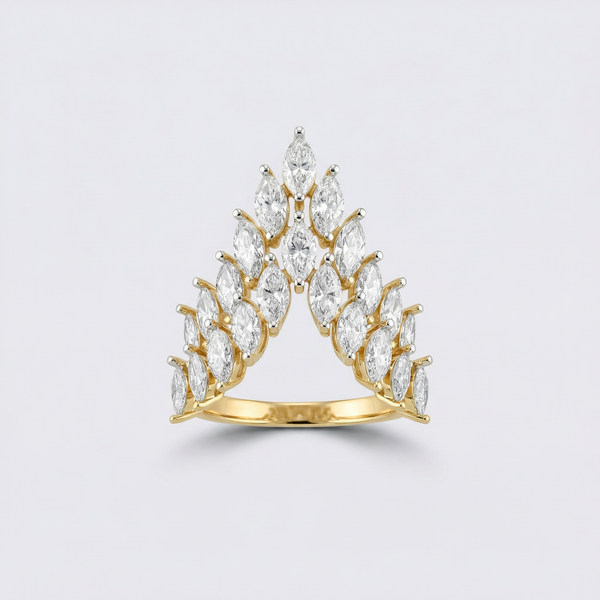 Cascading Marquise Statement Lab Grown Diamond Ring