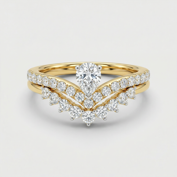 Chevron Floral Pavé Lab Grown Diamond Ring