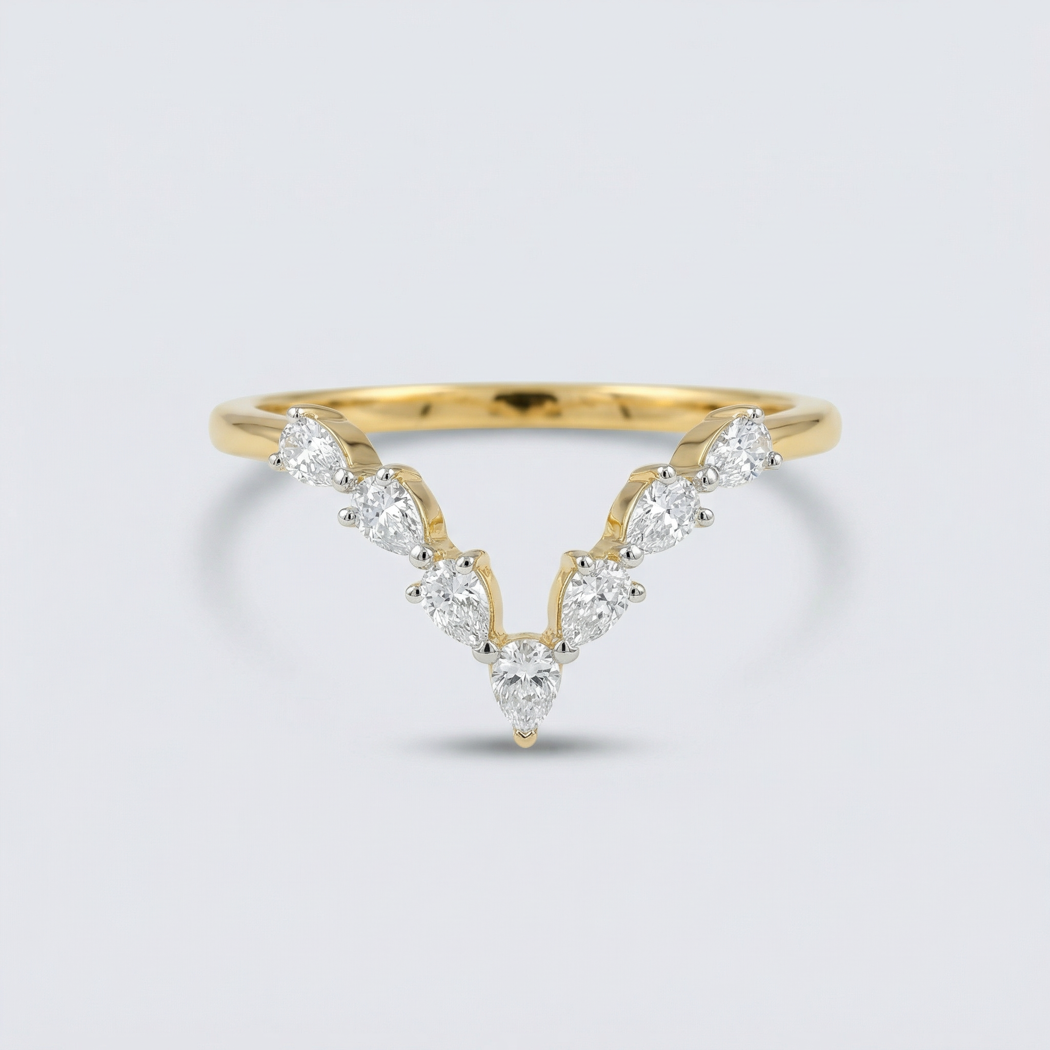 Delicate Drop V Pavé Lab Grown Diamond Ring