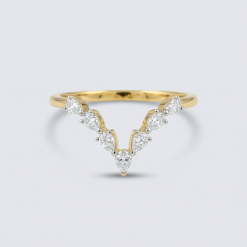 Delicate Drop V Pavé Lab Grown Diamond Ring
