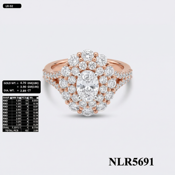 Vintage Cluster Dome Lab Grown Diamond Ring