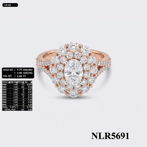 Vintage Cluster Dome Lab Grown Diamond Ring