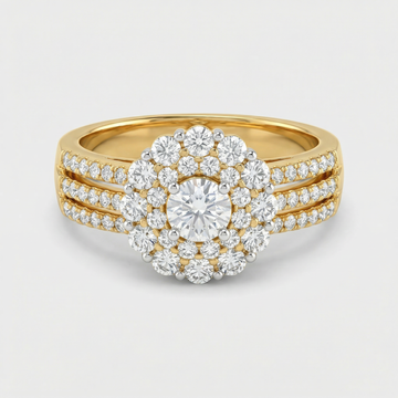 Round Cluster Multi Row Lab Grown Diamond Ring