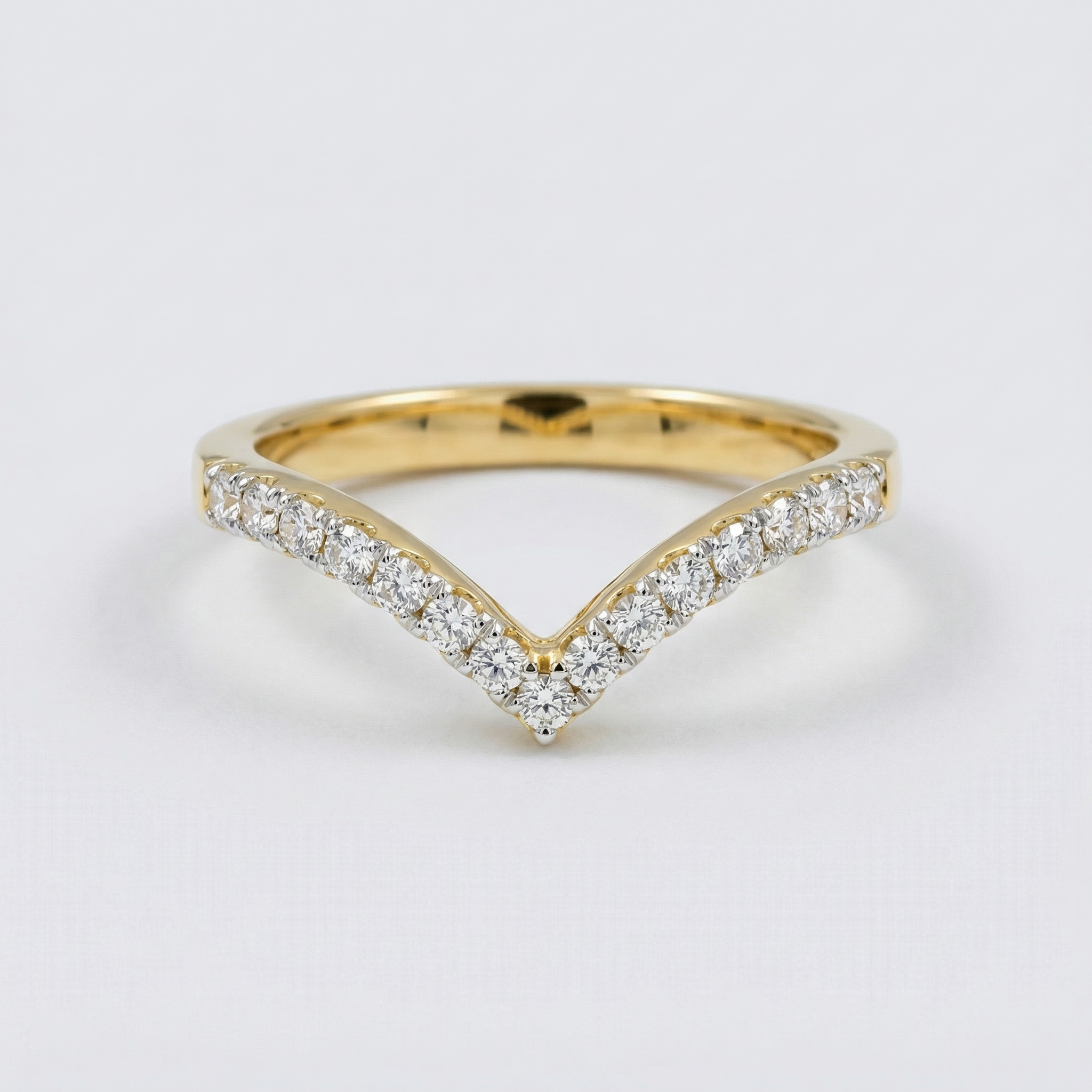 Minimal V Shape Pavé Lab Grown Diamond Ring