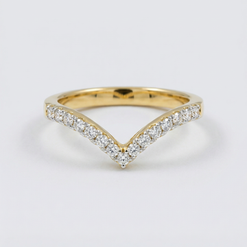 Minimal V Shape Pavé Lab Grown Diamond Ring