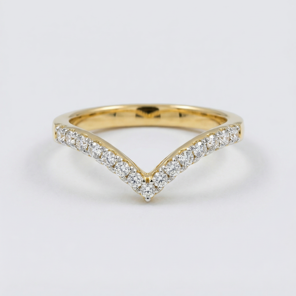 Minimal V Shape Pavé Lab Grown Diamond Ring