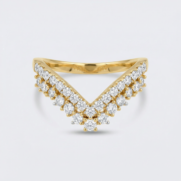 V-Shaped Layered Cluster Ring – Lab Grown Diamond Ring