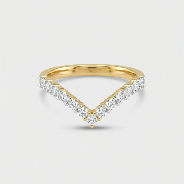 Solitaire V Shape Lab Grown Diamond Ring