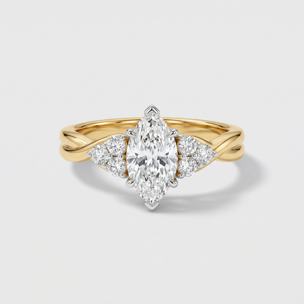 Pear Three Stone Lab Grown Diamond Ring